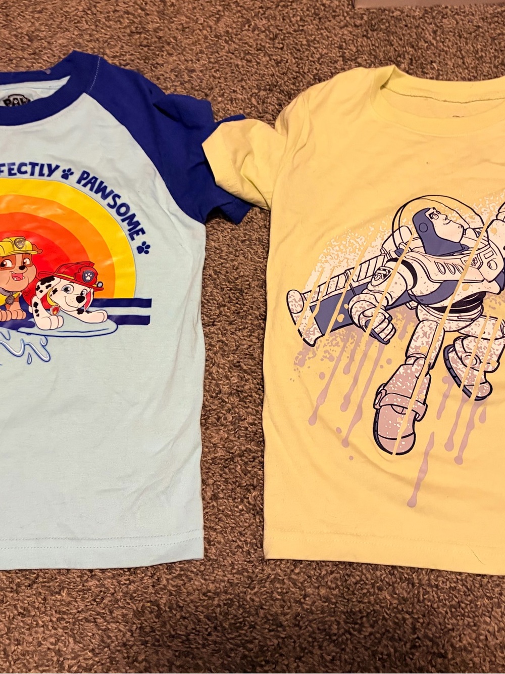Boy Bundle Of 2 T Shirts Graphic Tops Short Sleeve Paw Patrol Toy Story Sz 6 EUC